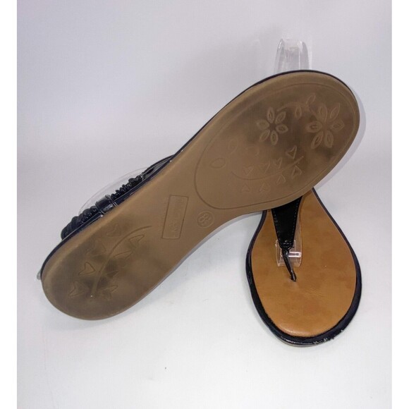 KENNETH COLE REACTION Patent Leather Thong Sandals 8.5M Float-Y Slingback - Picture 7 of 9